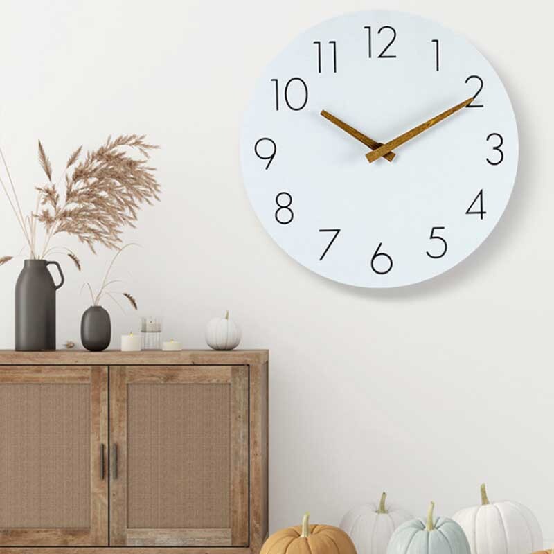 12-tolline lihtne puidust moodne seinakell Dekoratiivne seinale paigaldatav elektrooniline kell Kodu vaikne lihtne kell