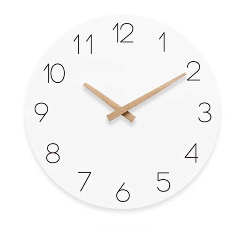 12-tolline lihtne puidust moodne seinakell Dekoratiivne seinale paigaldatav elektrooniline kell Kodu vaikne lihtne kell