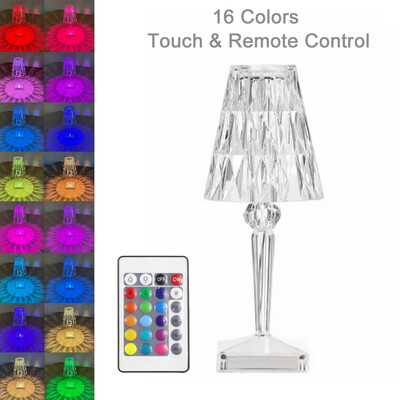 Crystal Table Lmap Įkraunamas USB deimantinis jutiklinis jutiklis Baterija Stalinis lempa Baras Apšvietimas Restoranas Akrilo lempa LED naktinis apšvietimas