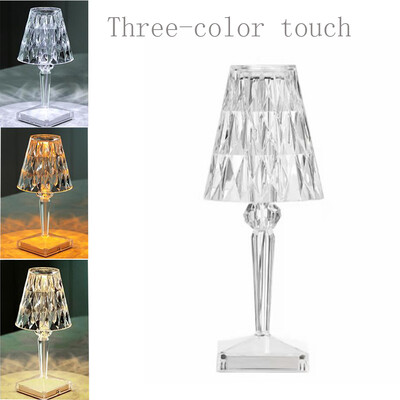 Crystal Table Lmap Įkraunamas USB deimantinis jutiklinis jutiklis Baterija Stalinis lempa Baras Apšvietimas Restoranas Akrilo lempa LED naktinis apšvietimas