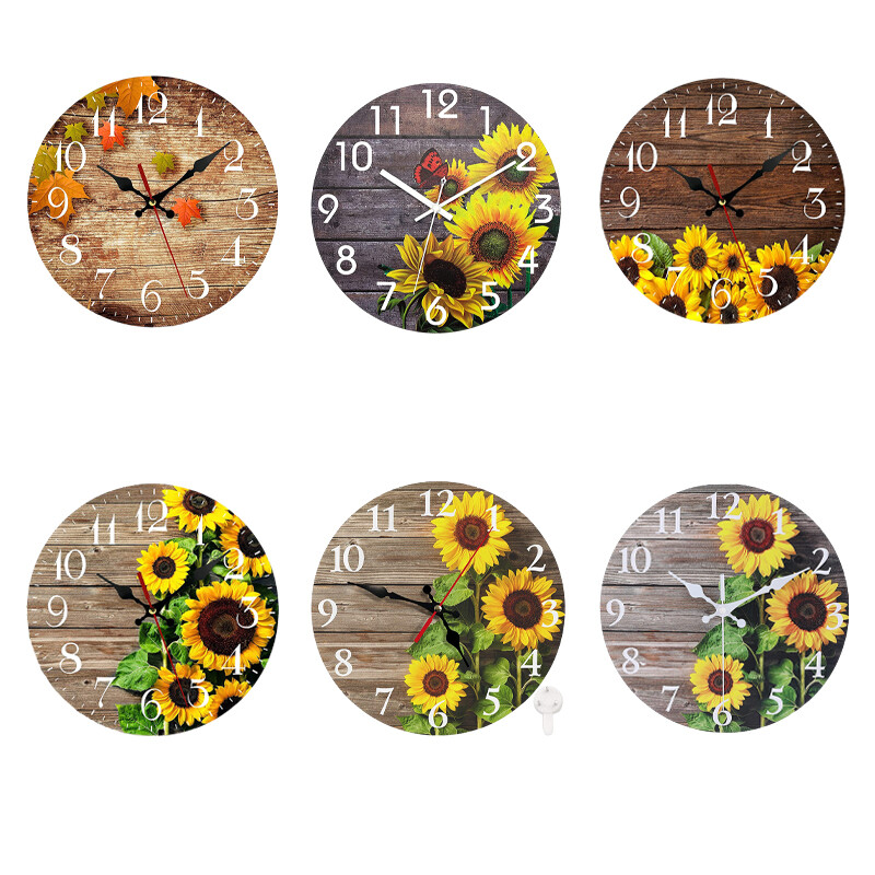 Euroopa stiilis retro loov vaikne kvarts vahtralehest seinakell Uus loominguline vaikne põhjamaine minimalistlik elutoakell