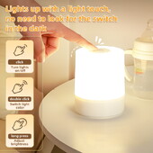 Naktinė lempa USB LED staliukas su jungikliu Įkraunamas trijų spalvų šviestuvas virtuvei prieškambario spinta Miegamojo namų jutiklinis naktinis šviestuvas