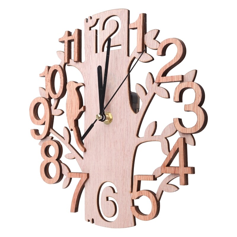 23 cm puukujuline puidust seinakell, akuga töötav majakella kingitus