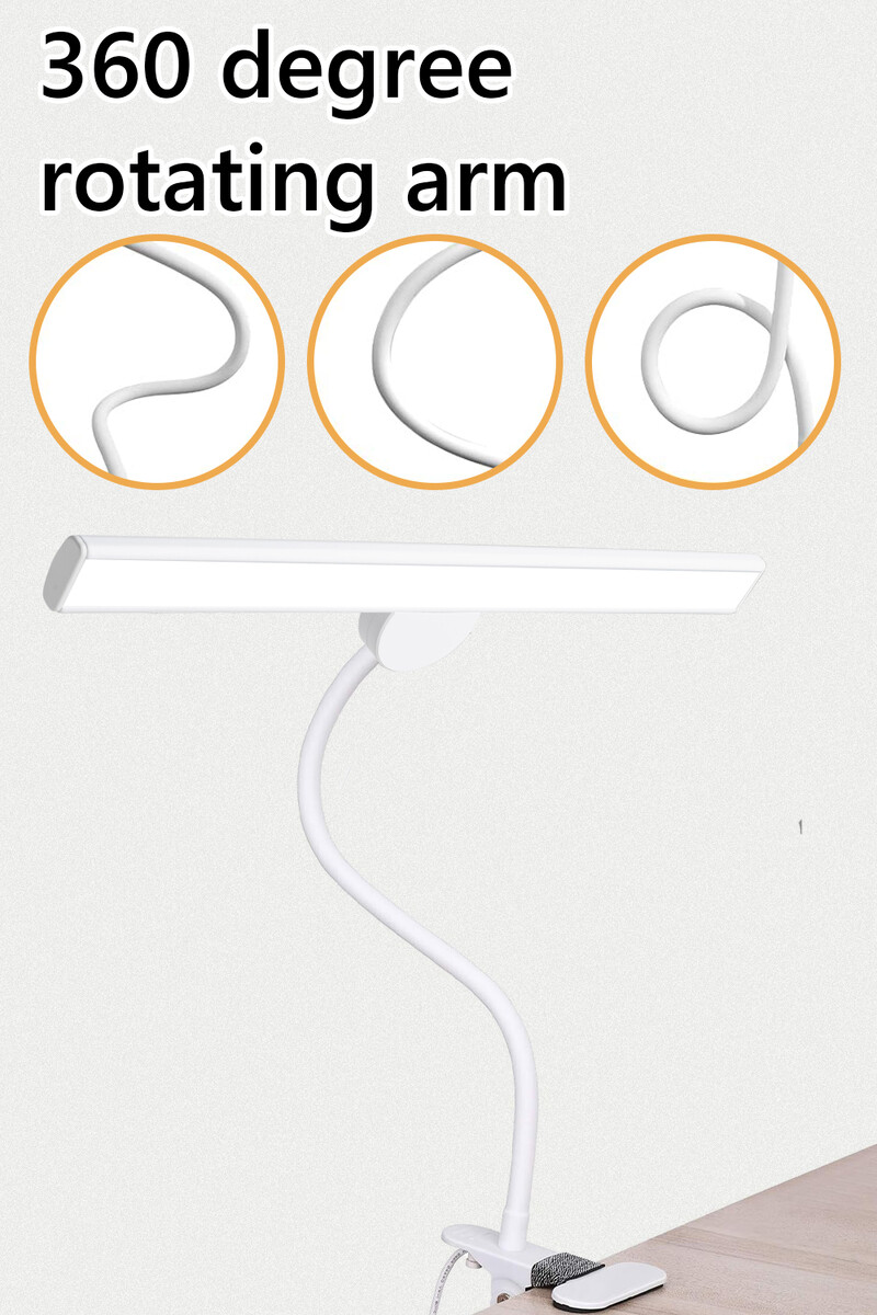 Laualamp LED hämardatav 10W 40CM laualamp Klambriga silmakaitseklamber valgusti 3 värvi temperatuur 10 heledus