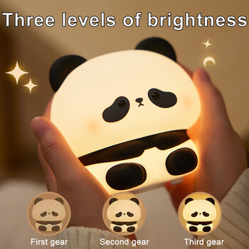 Нощна Led настолна лампа Toddler Kids Bedroom Night Light Squishy Cute Panda USB Rechargeable Mood Light Готини подаръци Декорация на детска стая