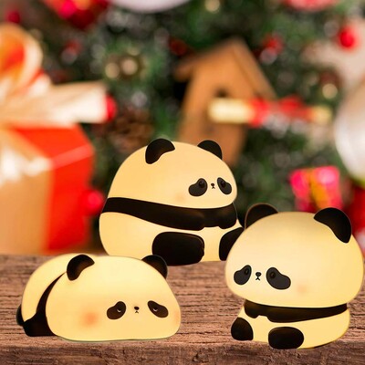 Lampă de masă cu LED pentru noptieră, pentru copii mici, pentru dormitor, squishy panda drăguț, reîncărcabilă prin USB, lumină de dispozitie, cadouri grozave, decor creșă