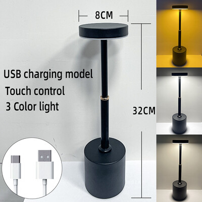 Elegantne kaasaegne põhjamaine lamepea raudne laualamp puutejuhtimispuldiga lauavalgusti öövalgustiga