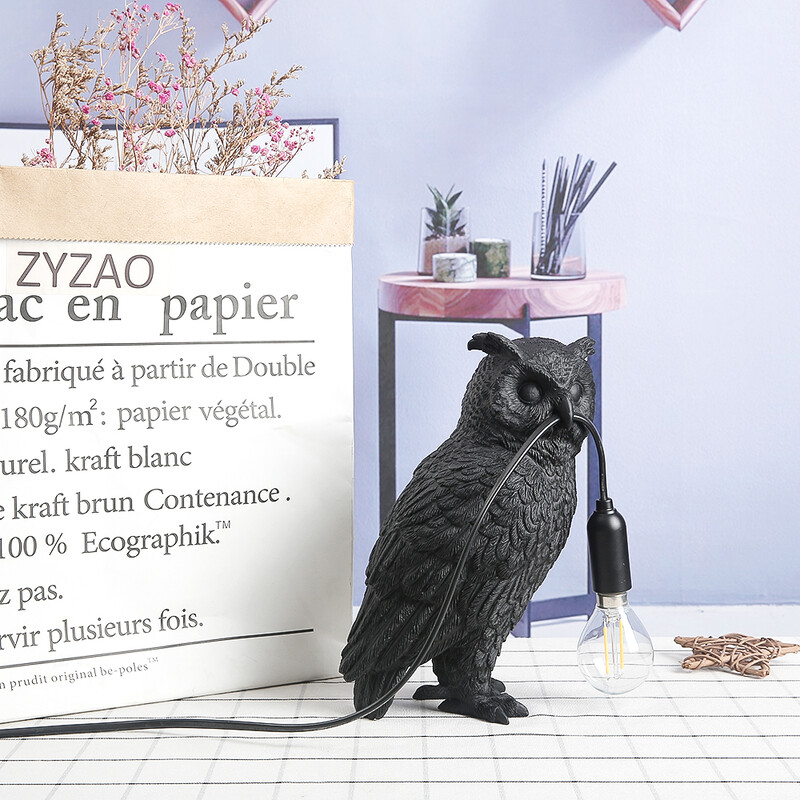 Pūces galda lampa Mājas dekora gaisma Pūce Ornaments Guļamistabas Galda lampa Dzīvojamās istabas Dekoratīvās LED naktsgaldiņi naktsgaldiņa lampas