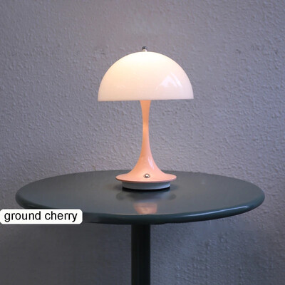 Led miegamojo naktinė lempa Grybų įkraunama stalinė lempa Belaidis kambario dekoras Naktinės šviesos jutiklinis jungiklis Atmosferos USB stalinė lempa