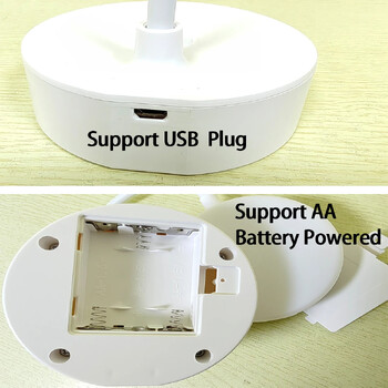 Преносима мини LED димируема настолна лампа USB щепсел Захранван от батерии Нощна лампа за спалня Настолна лампа за четене Защита на очите Топла светлина