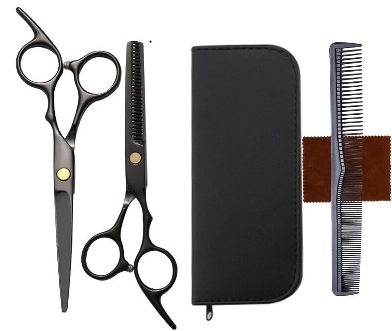Σετ Cross Border Manufacturer Μαύρο ανοξείδωτο ατσάλι κομμωτήριο ψαλίδι Flat bangs Thinning Broken Hair Professional Scissors 