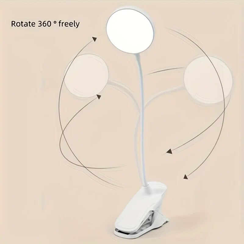 Lampă de birou cu LED pentru protecția ochilor Sursă de alimentare USB, model cu clemă pentru protecție pentru ochi Lumină de noapte pentru birou, dormitor, lampă de noptieră