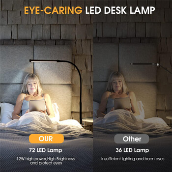 Επιτραπέζιο φωτιστικό LED με σφιγκτήρα Swing Arm Desk Lamps Eye-Caring Dimmable Desk Light με 3 λειτουργίες χρώματος και 10 επιτραπέζια φώτα led με δυνατότητα ρύθμισης