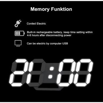 3D Led часовник Календар Термометър Дисплей Часовник Електроника Будилници Декорация на спалня Цифров настолен часовник Декорации за маса