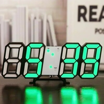 3D LED laikrodis, kalendorius, termometras, ekranas, laikrodis, elektronika, žadintuvai, miegamojo apdaila, skaitmeniniai staliniai laikrodžiai, stalo papuošimai