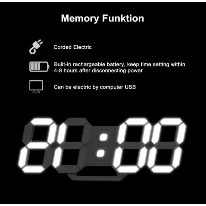 Ceas 3D Led Calendar Termometru Afișaj Ceas Electronică Ceasuri cu alarmă Decorare dormitor Ceas digital de birou Decorații de masă