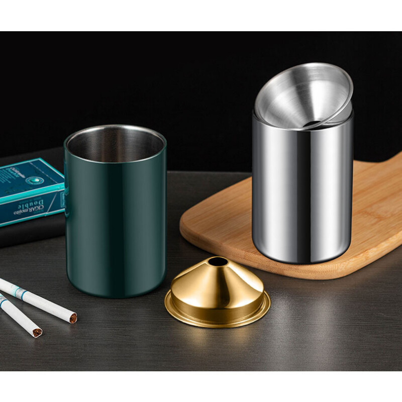 Scrumieră creativă Pâlnie din oțel inoxidabil de uz casnic Scrumieră rezistentă la cenușă Personalizată multifuncțională Accesorii pentru fumat mașini de birou