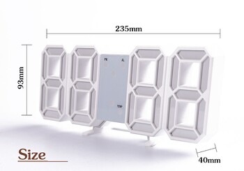Цифров настолен часовник Настолен стенен LED светлинен будилник INS Цифров античен стил 3d стенен часовник с подсветка Домашен декор