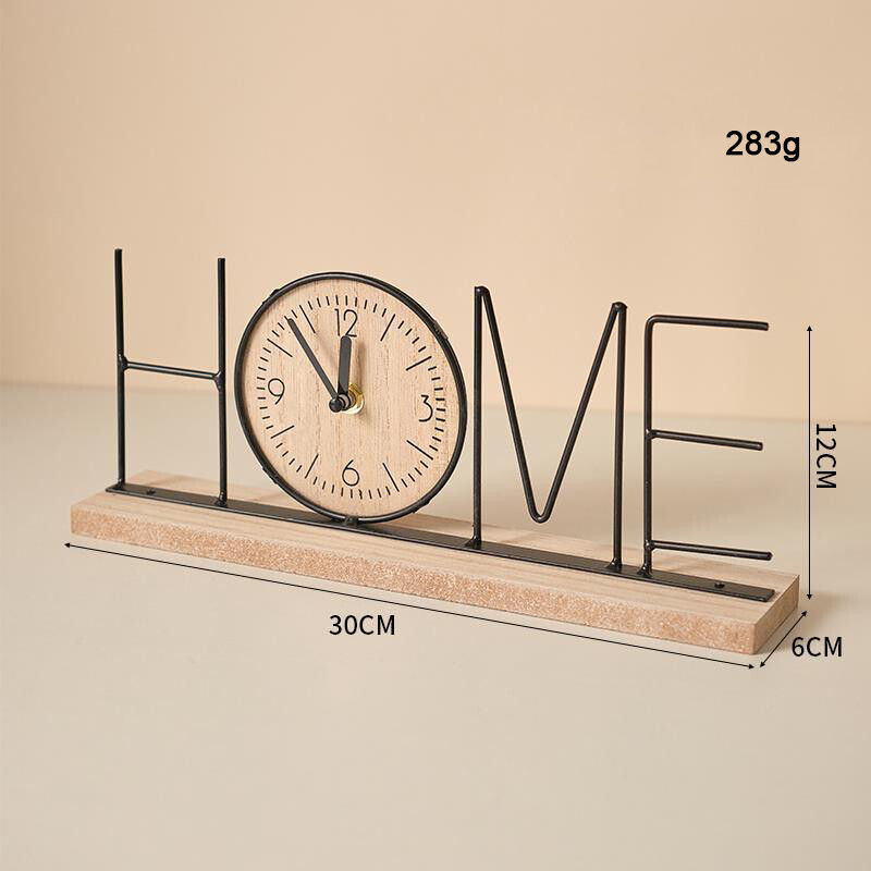 Retro digitaalne lauakell Kodukaunistus Kontor Puidust kiri Armastuskujukesed Ornament Kingitused Tumm Luksuslik Toakaunistused Aksessuaarid