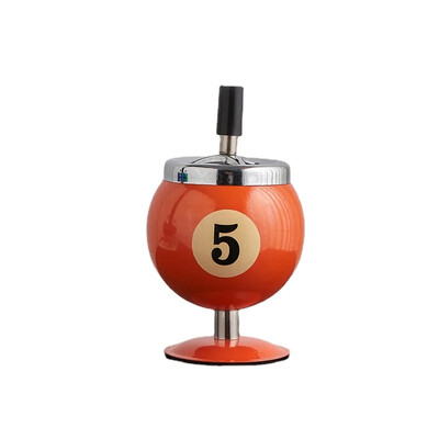 Carcasă de cenușă mare, rezistentă la vânt, rezistentă la căldură, trei baionete cu capac, la modă, pentru piscină, design cu minge de biliard, ornament de scrumieră pentru bar