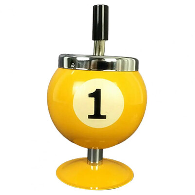 Carcasă de cenușă mare, rezistentă la vânt, rezistentă la căldură, trei baionete cu capac, la modă, pentru piscină, design cu minge de biliard, ornament de scrumieră pentru bar