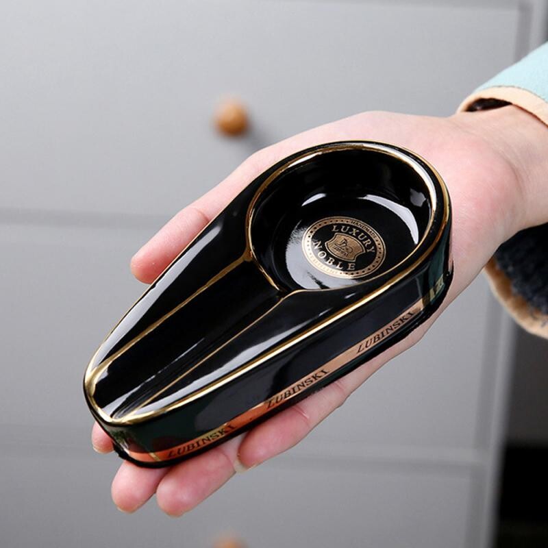 Klassikaline keraamiline libisemisvastane tasku sigareti sigareti tuhatoosi alus, ühe sigarihoidja loomingulised tarvikud