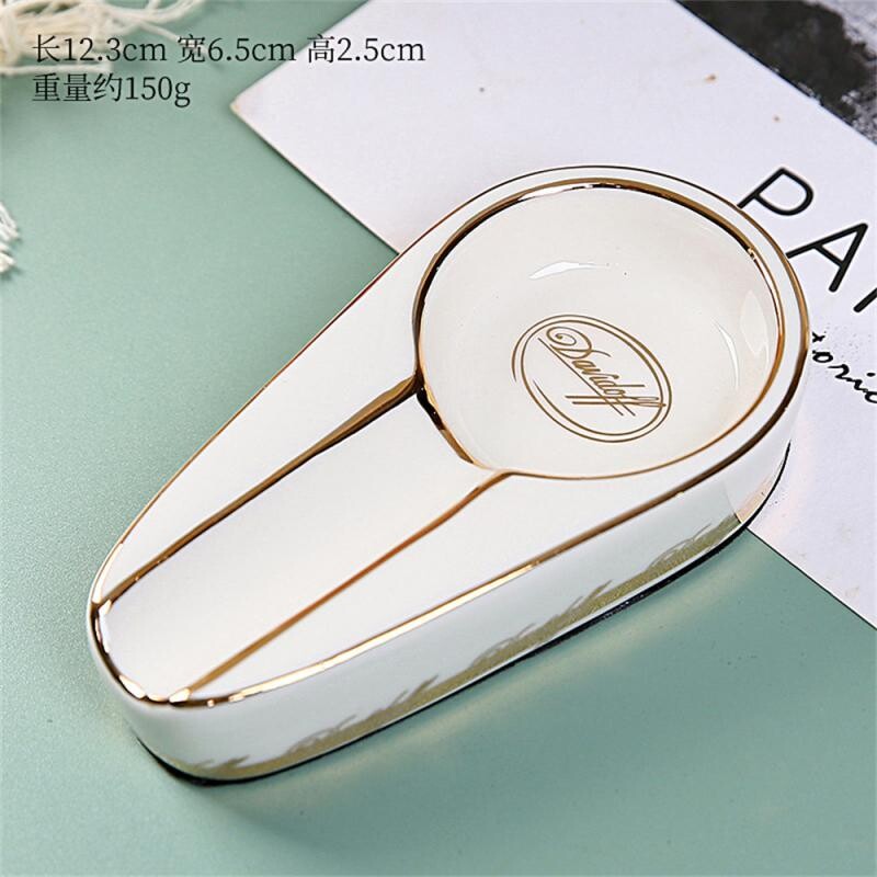 Klassikaline keraamiline libisemisvastane tasku sigareti sigareti tuhatoosi alus, ühe sigarihoidja loomingulised tarvikud