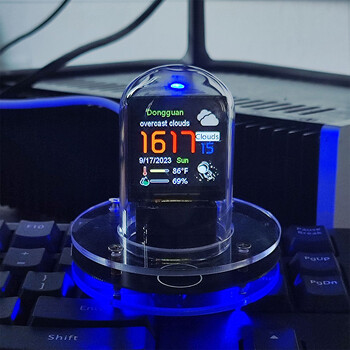 Nixie Tube Clock Smart Wifi Glow Направи си сам Tube Clocks Цифров настолен часовник в стил Cyberpunk Визуален дисплей Променяема автоматична актуализация