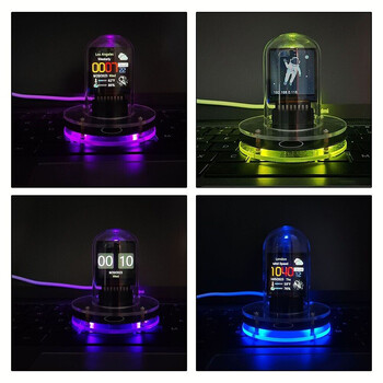 Nixie Tube Clock Smart Wifi Glow Направи си сам Tube Clocks Цифров настолен часовник в стил Cyberpunk Визуален дисплей Променяема автоматична актуализация