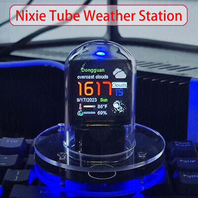 Nixie Tube Clock Smart Wifi Glow Направи си сам Tube Clocks Цифров настолен часовник в стил Cyberpunk Визуален дисплей Променяема автоматична актуализация