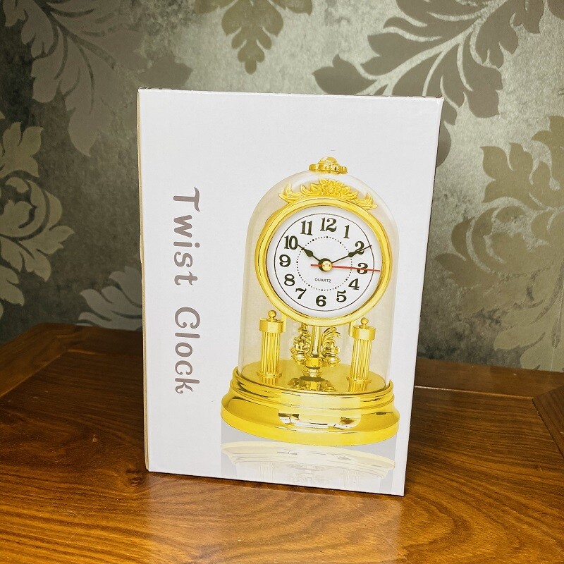 Ceas de masă auriu de lux Ceasuri de birou silențioase Ceasuri de birou Ceas antic Ceas de noptieră vintage Dormitor Camera de zi Ornamente rotative