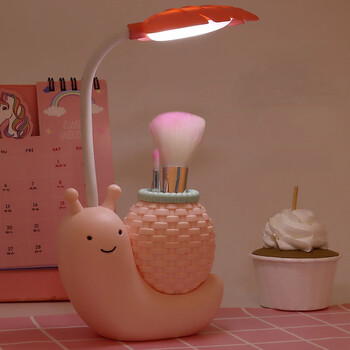 Επιτραπέζιο φωτιστικό 1 PC Cute Elephant/Snail Φωτιστικό USB φόρτισης για στυλό Παιδικό φωτιστικό LED Νυχτερινής λάμπας με επιτραπέζιο φωτιστικό με διάταξη στυλό