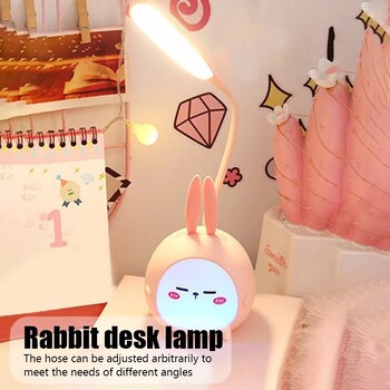 Επιτραπέζιο φωτιστικό LED USB Rabbit Light Χαριτωμένο φωτιστικό κινουμένων σχεδίων USB Επαναφορτιζόμενο φως ανάγνωσης LED Προστασία ματιών Πολύχρωμο φως νύχτας Νέο