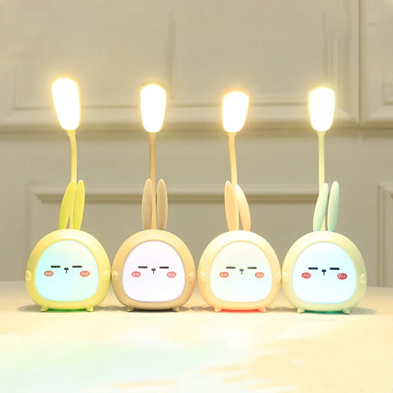 Välimatkalamp USB LED laualamp Jänesevalgusti USB Laetav LED lugemisvalgus Silmade kaitse Värvikas öölamp Uus