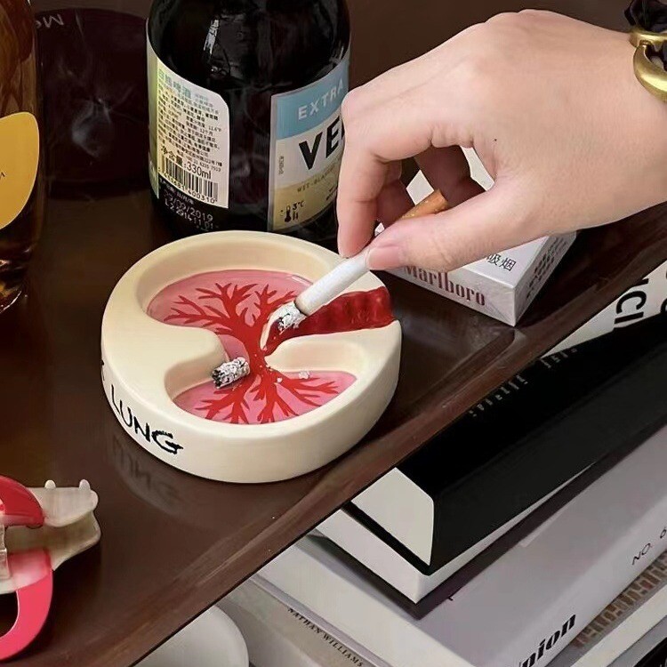 Rožinės plaučių peleninės derva Juokingi šaunūs staliniai cigaretės rūkomieji cigarų peleninė namų rūkaliai Pelenų padėklo laikiklis Kūrybingi peleninės padėklas