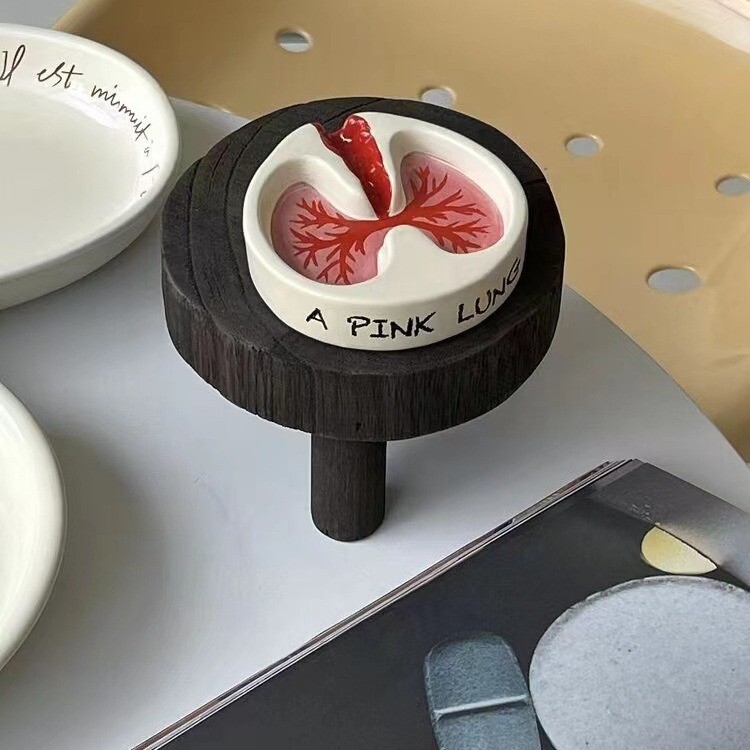 Rožinės plaučių peleninės derva Juokingi šaunūs staliniai cigaretės rūkomieji cigarų peleninė namų rūkaliai Pelenų padėklo laikiklis Kūrybingi peleninės padėklas