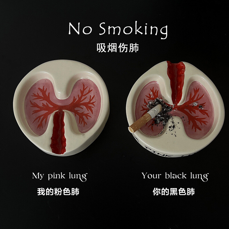 Rožinės plaučių peleninės derva Juokingi šaunūs staliniai cigaretės rūkomieji cigarų peleninė namų rūkaliai Pelenų padėklo laikiklis Kūrybingi peleninės padėklas