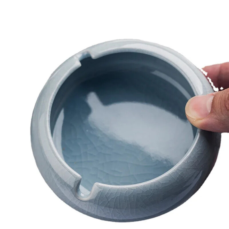 Ge Kiln Ice Crack Κεραμικό Τασάκι Creative Retro Anti-fly Ash Τασάκι Σαλόνι Επιφάνεια εργασίας Απλό Τασάκι Γραφείου Διακόσμηση σπιτιού