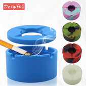 Apvali silikoninė peleninė Nauja didelio dydžio buitinė biuro dūmų taurė Pridėta nuo musių peleninė su dangteliu