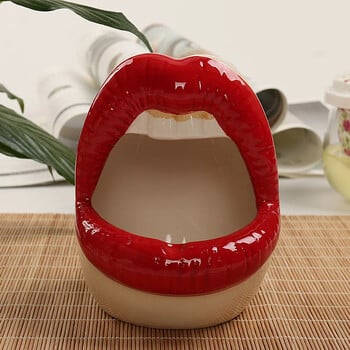 Χαριτωμένο Cartoon Cigar Tasray Lips Ceramic Tashray Creative Flower Pot Trendy Mouth Fashion Home Mini Send Boyfriend Gift