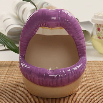 Χαριτωμένο Cartoon Cigar Tasray Lips Ceramic Tashray Creative Flower Pot Trendy Mouth Fashion Home Mini Send Boyfriend Gift