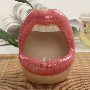 Χαριτωμένο Cartoon Cigar Tasray Lips Ceramic Tashray Creative Flower Pot Trendy Mouth Fashion Home Mini Send Boyfriend Gift