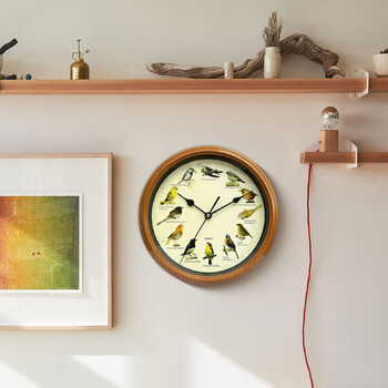 Bird Clocks with Sounds Διακοσμητικό Ρολόι That Singing Bird Ρολόι τοίχου 10 ιντσών για Διακόσμηση ραφιών τοίχους σαλονιού σπιτιού