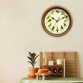 Bird Clocks with Sounds Διακοσμητικό Ρολόι That Singing Bird Ρολόι τοίχου 10 ιντσών για Διακόσμηση ραφιών τοίχους σαλονιού σπιτιού