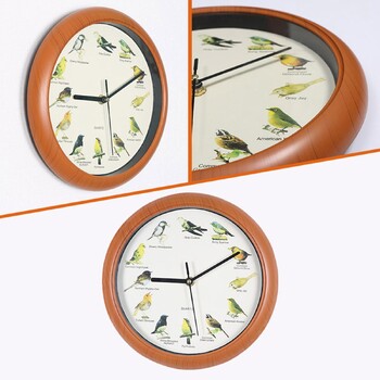 Bird Clocks with Sounds Διακοσμητικό Ρολόι That Singing Bird Ρολόι τοίχου 10 ιντσών για Διακόσμηση ραφιών τοίχους σαλονιού σπιτιού