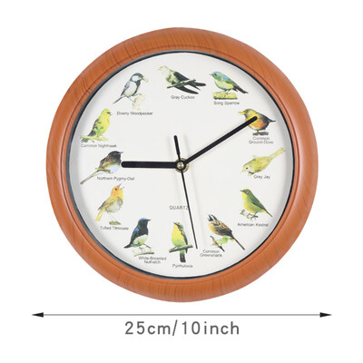 Bird Clocks with Sounds Διακοσμητικό Ρολόι That Singing Bird Ρολόι τοίχου 10 ιντσών για Διακόσμηση ραφιών τοίχους σαλονιού σπιτιού