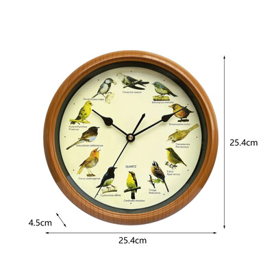 Bird Clocks with Sounds Διακοσμητικό Ρολόι That Singing Bird Ρολόι τοίχου 10 ιντσών για Διακόσμηση ραφιών τοίχους σαλονιού σπιτιού