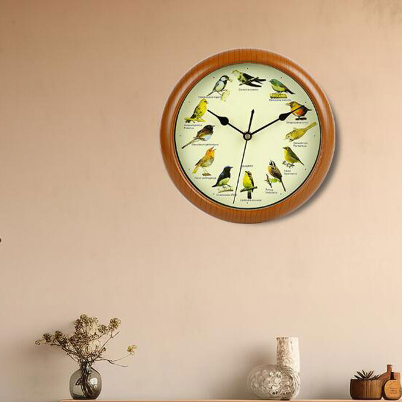 Bird Clocks with Sounds Διακοσμητικό Ρολόι That Singing Bird Ρολόι τοίχου 10 ιντσών για Διακόσμηση ραφιών τοίχους σαλονιού σπιτιού