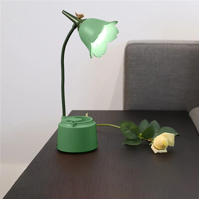 Fată, inimă, floare, pasăre, atingere, lampă de masă cu reglaj pe trei niveluri, lampă de lectură pentru copii, cu LED de încărcare, lampă de noptieră pentru căminul studenților