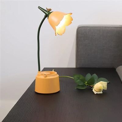 Fată, inimă, floare, pasăre, atingere, lampă de masă cu reglaj pe trei niveluri, lampă de lectură pentru copii, cu LED de încărcare, lampă de noptieră pentru căminul studenților